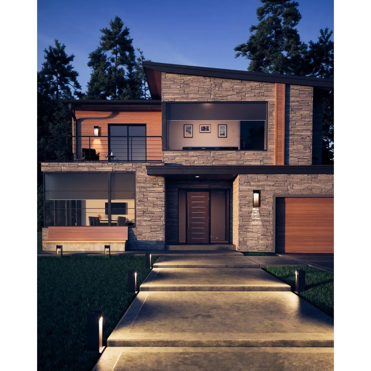 Zur 18 In. LED Outdoor Wall Sconce 4000K Black Finish