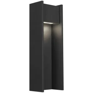 Zur 24 In. LED Outdoor Wall Sconce Button PhotoControl 4000K Black Finish
